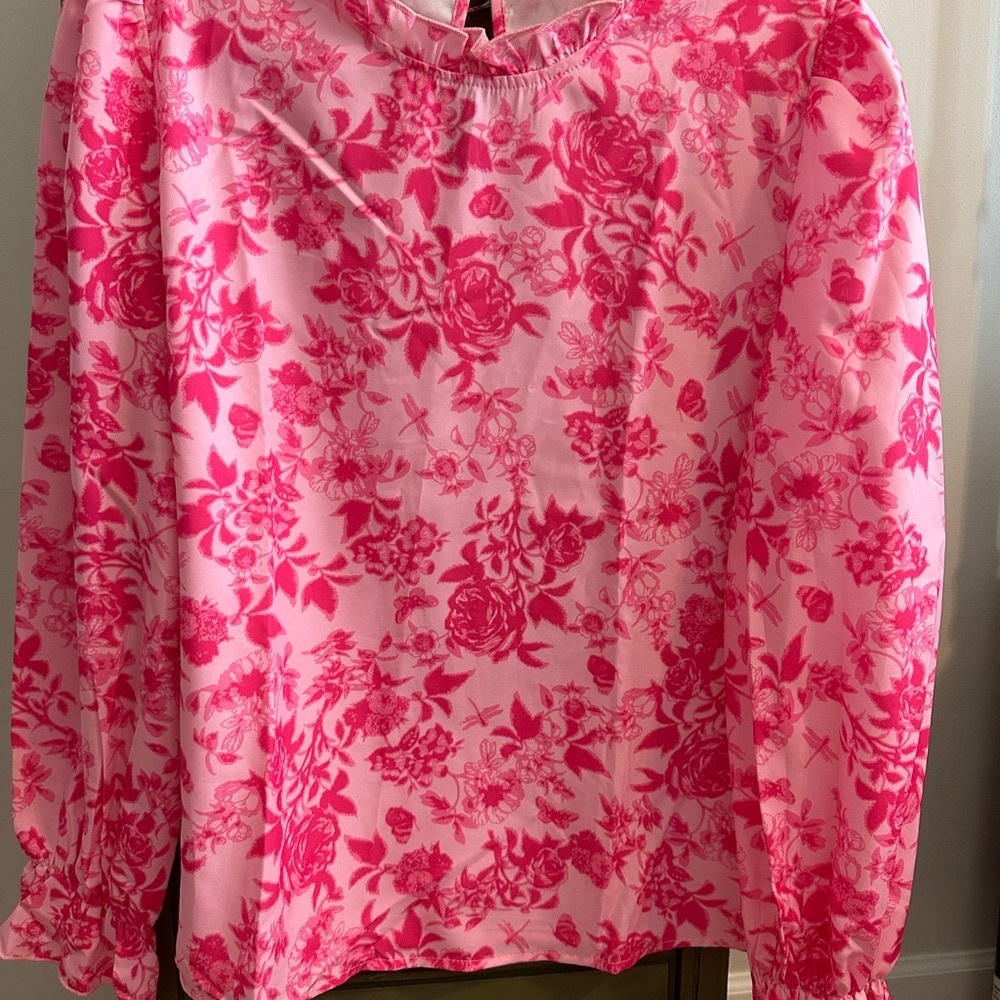 Beautiful pink patterned blouse. Brand new. NWOT